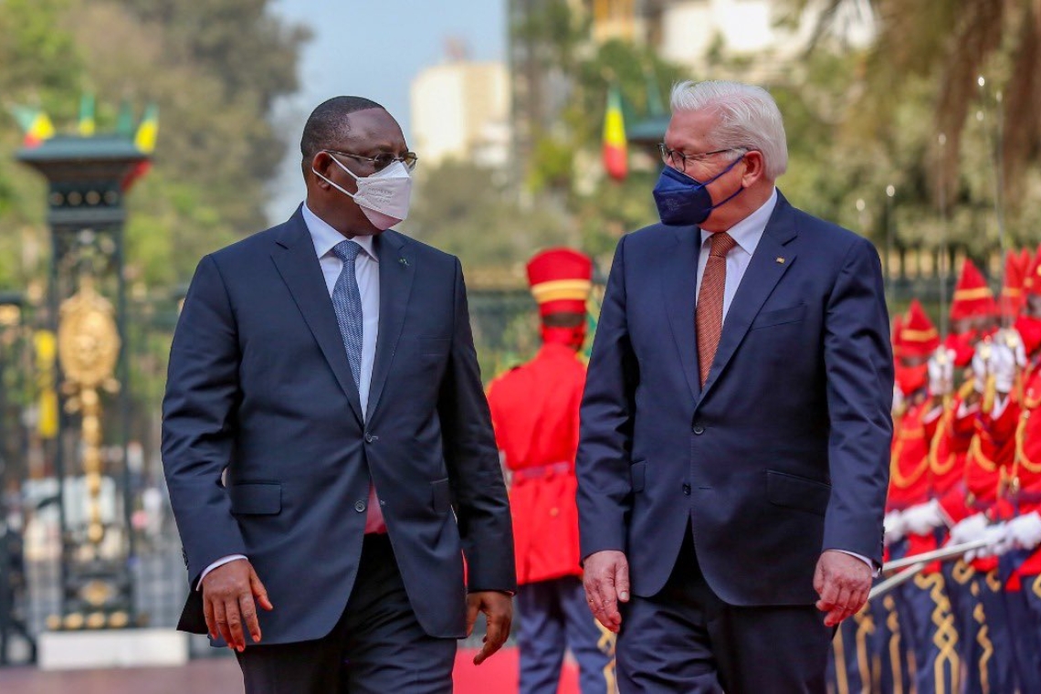 Sénégal / le président allemand en visite officielle. Frank-Walter Steinmeier et Macky Sall par cette visite abordent des sujets de coopération entre les deux pays.